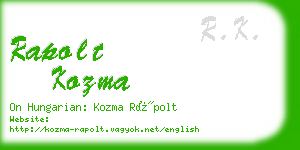 rapolt kozma business card